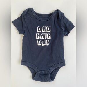 Joe Fresh Navy Blue Bodysuit Onesie Classic Bad Hair Day Lettering